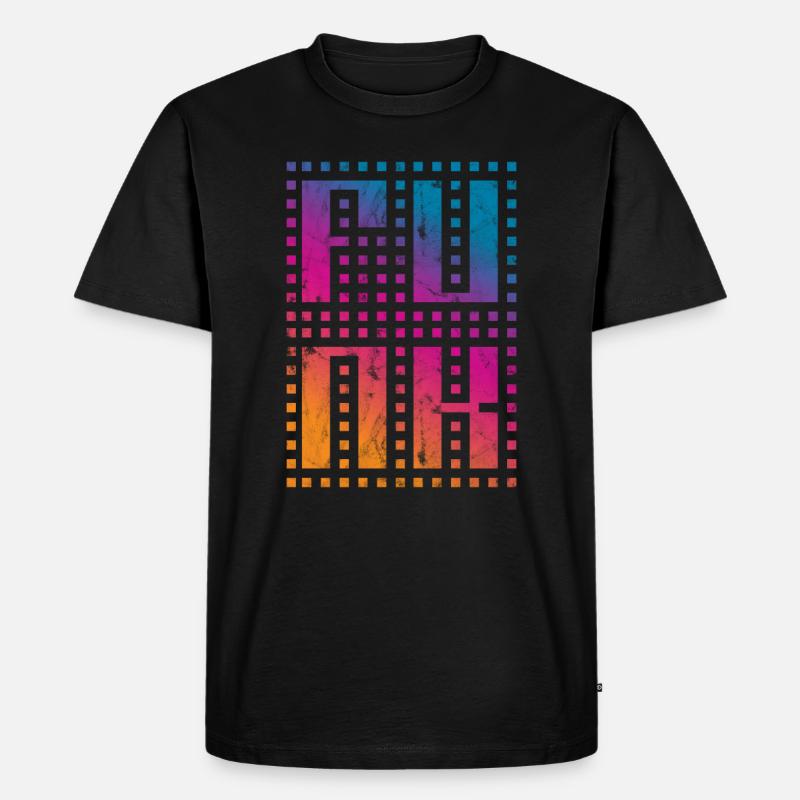Funk Retro - Männer Premium Bio T-Shirt - Schwarz