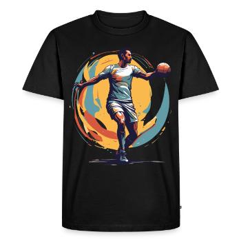 Joueur de handball Streetwear Style iconique - T-shirt Premium bio Homme - noir - Devant - Nico (187cm)