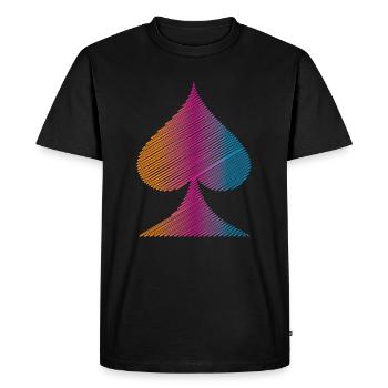 Colorful Poker Spades - Men's Premium Organic T-Shirt - black - Front - Nico (187cm)