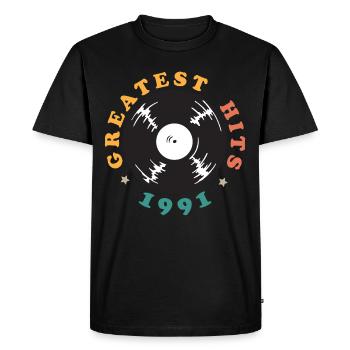 Millésime 1991 - T-shirt Premium bio Homme - noir - Devant - Nico (187cm)