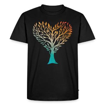 Tree Heart Vintage - Men's Premium Organic T-Shirt - black - Front - Nico (187cm)