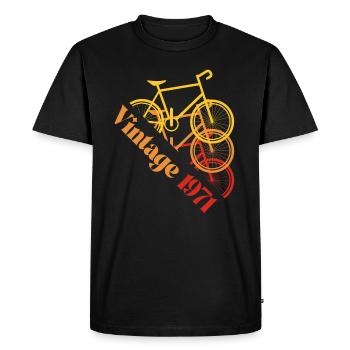 Millésime 1971 - T-shirt Premium bio Homme - noir - Devant - Nico (187cm)