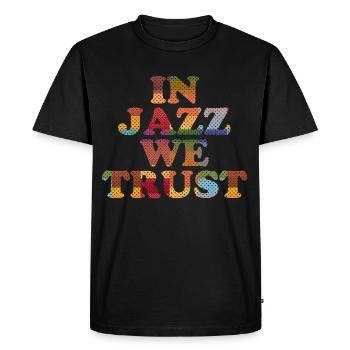 In Jazz we Trust - Men's Premium Organic T-Shirt - black - Front - Nico (187cm)