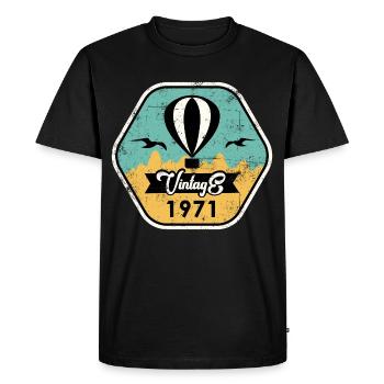 Millésime 1971 - T-shirt Premium bio Homme - noir - Devant - Nico (187cm)