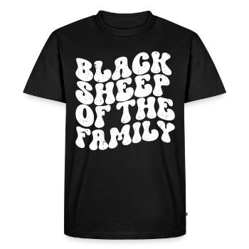 Mouton noir rétro - T-shirt Premium bio Homme - noir - Devant - Nico (187cm)