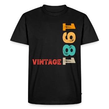 Millésime 1981 - T-shirt Premium bio Homme - noir - Devant - Nico (187cm)