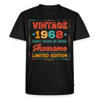 Millésime 1968 - T-shirt Premium bio Homme - noir - Devant - Nico (187cm)