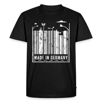 Made in Germany - Men's Premium Organic T-Shirt - black - Front - Nico (187cm)
