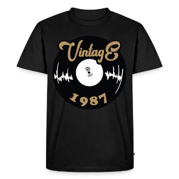 Millésime 1987 - T-shirt Premium bio Homme - noir - Devant - Nico (187cm)