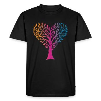 Arbre Vintage - T-shirt Premium bio Homme - noir - Devant - Nico (187cm)