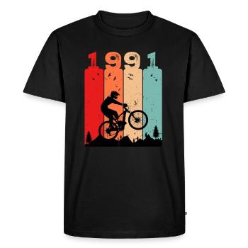 Millésime 1991 - T-shirt Premium bio Homme - noir - Devant - Nico (187cm)