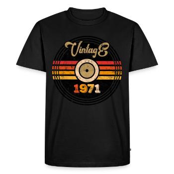 Millésime 1971 - T-shirt Premium bio Homme - noir - Devant - Nico (187cm)