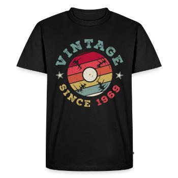 Millésime 1969 - T-shirt Premium bio Homme - noir - Devant - Nico (187cm)