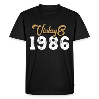 Millésime 1986 - T-shirt Premium bio Homme - noir - Devant - Nico (187cm)