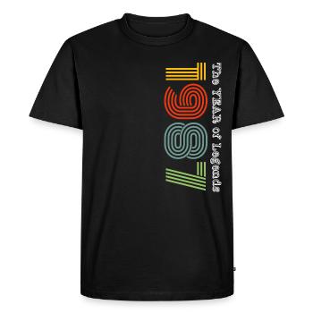 Millésime 1987 - T-shirt Premium bio Homme - noir - Devant - Nico (187cm)