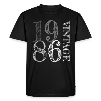 Millésime 1986 - T-shirt Premium bio Homme - noir - Devant - Nico (187cm)