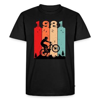 Millésime 1981 - T-shirt Premium bio Homme - noir - Devant - Nico (187cm)