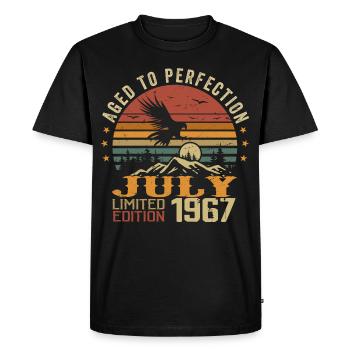 Vintage July 1967 Anniversary July 1967 - Men's Premium Organic T-Shirt - black - Front - Nico (187cm)