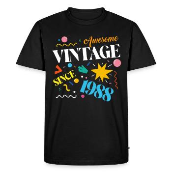 Millésime 1988 - T-shirt Premium bio Homme - noir - Devant - Nico (187cm)