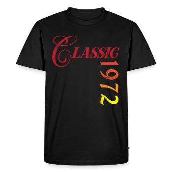 Vintage 1972 - Männer Premium Bio T-Shirt - Schwarz - Vorne - Nico (187cm)