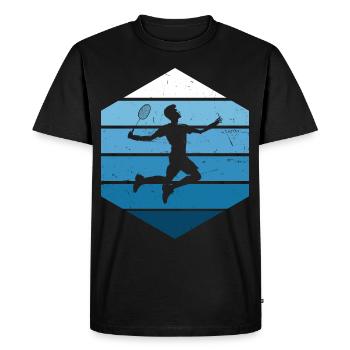 Badminton de squash masculin Badminton de badminton féminin - T-shirt Premium bio Homme - noir - Devant - Nico (187cm)