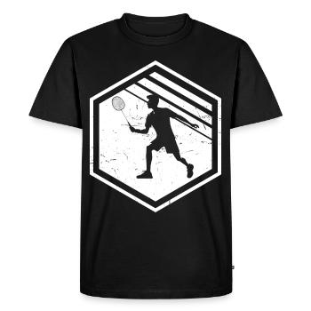 Joueurs de badminton masculins Badminton - T-shirt Premium bio Homme - noir - Devant - Nico (187cm)