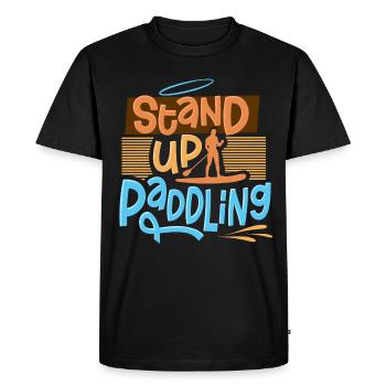 Stand up paddle - T-shirt Premium bio Homme - noir - Devant - Nico (187cm)