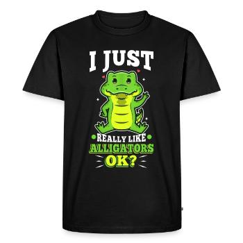 J’aime vraiment les alligators - T-shirt Premium bio Homme - noir - Devant - Nico (187cm)