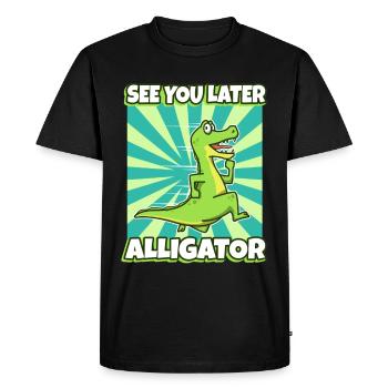 À plus tard Alligator - T-shirt Premium bio Homme - noir - Devant - Nico (187cm)