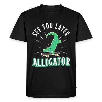 À plus tard Alligator - T-shirt Premium bio Homme - noir - Devant - Nico (187cm)