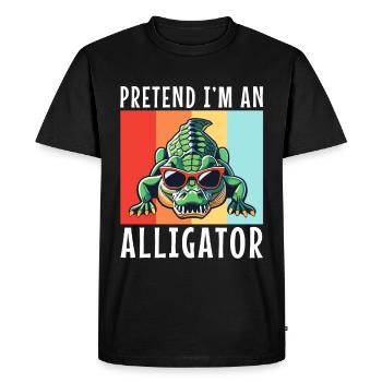 Pretend I'm An Alligator - Men's Premium Organic T-Shirt - black - Front - Nico (187cm)