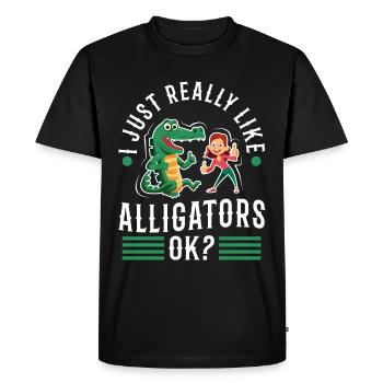 J’aime vraiment les alligators - T-shirt Premium bio Homme - noir - Devant - Nico (187cm)