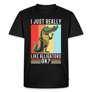 J’aime vraiment les alligators - T-shirt Premium bio Homme - noir - Devant - Nico (187cm)