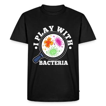 I play with bacteria - Men's Premium Organic T-Shirt - black - Front - Nico (187cm)