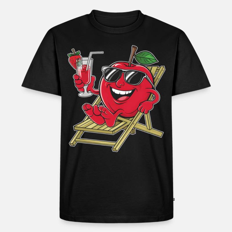 Apfel - Männer Premium Bio T-Shirt - Schwarz