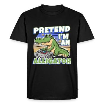 Pretend I'm An Alligator - Men's Premium Organic T-Shirt - black - Front - Nico (187cm)