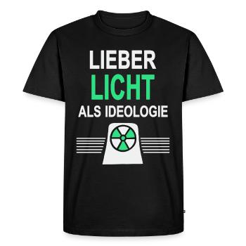 Mieux vaut la lumière que l’idéologie - à l’énergie nucléaire - T-shirt Premium bio Homme - noir - Devant - Nico (187cm)
