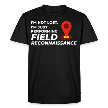 Reconnaissance de terrain SIG Géomètre Cartographie Humour - T-shirt Premium bio Homme - noir - Devant - Nico (187cm)
