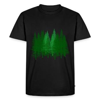 Forest Forests Forester Hunter Gift Idea Fir Tree - Men's Premium Organic T-Shirt - black - Front - Nico (187cm)