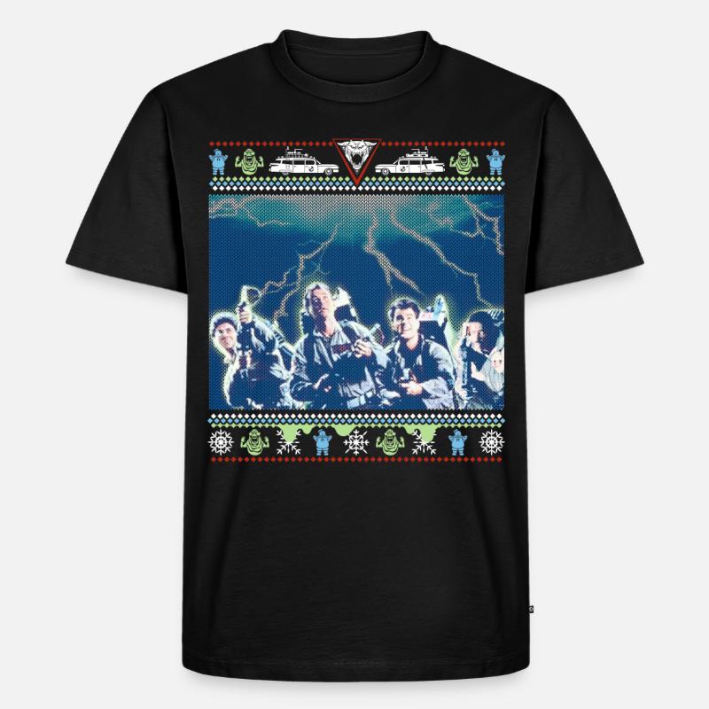 Ghostbusters Hauptcharaktere Weihnachtspulli - Männer Premium Bio T-Shirt - Schwarz