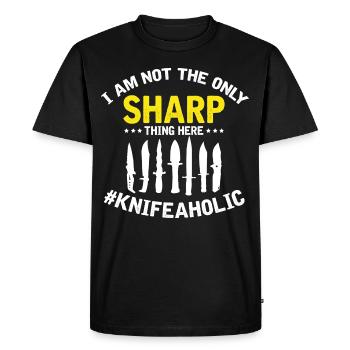 Knife Collector Designs Messerfan Knife Maker - Men's Premium Organic T-Shirt - black - Front - Nico (187cm)