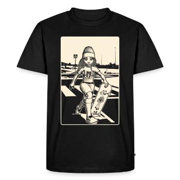 Filles avec des | de skateboard Papillon sur chemise - T-shirt Premium bio Homme - noir - Devant - Nico (187cm)