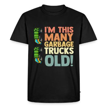 Garbage Truck Garbage Man 4th Birthday Recycling Garbage - Men's Premium Organic T-Shirt - black - Front - Nico (187cm)