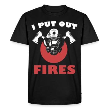 I extinguish fires funny firefighter rescuer Feue - Men's Premium Organic T-Shirt - black - Front - Nico (187cm)
