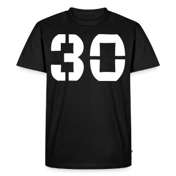 30 - Number - Birthday - Men's Premium Organic T-Shirt - black - Front - Nico (187cm)