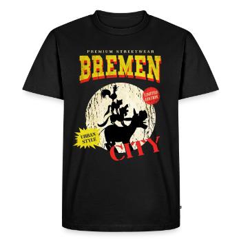 Bremen Germany City Skyline Vintage Retro - Men's Premium Organic T-Shirt - black - Front - Nico (187cm)
