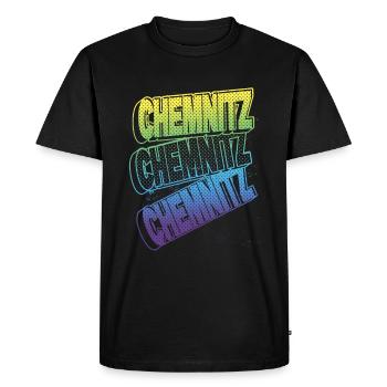 Chemnitz Allemagne City Font Skyline Accueil - T-shirt Premium bio Homme - noir - Devant - Nico (187cm)