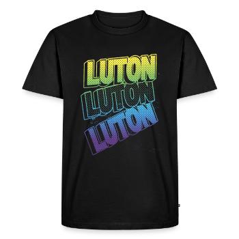 Luton England UK City Font Skyline Home - Men's Premium Organic T-Shirt - black - Front - Nico (187cm)
