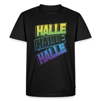 Hall Germany City Font Skyline Home - Men's Premium Organic T-Shirt - black - Front - Nico (187cm)