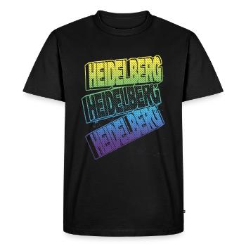 Heidelberg Allemagne City Font Skyline - T-shirt Premium bio Homme - noir - Devant - Nico (187cm)